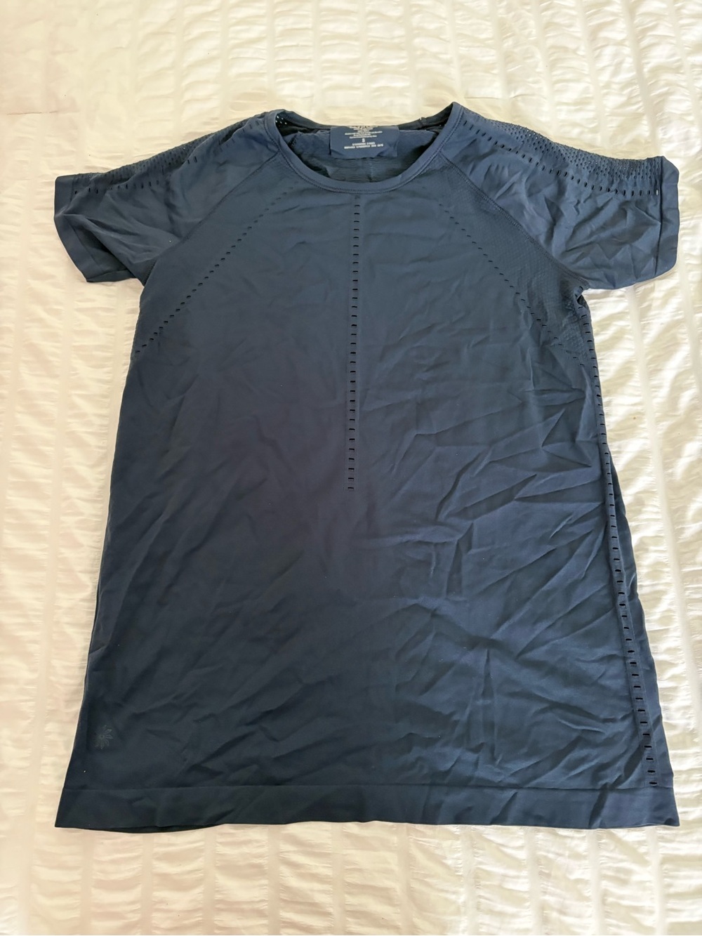 Athleta Navy Short Sleeve Active Top